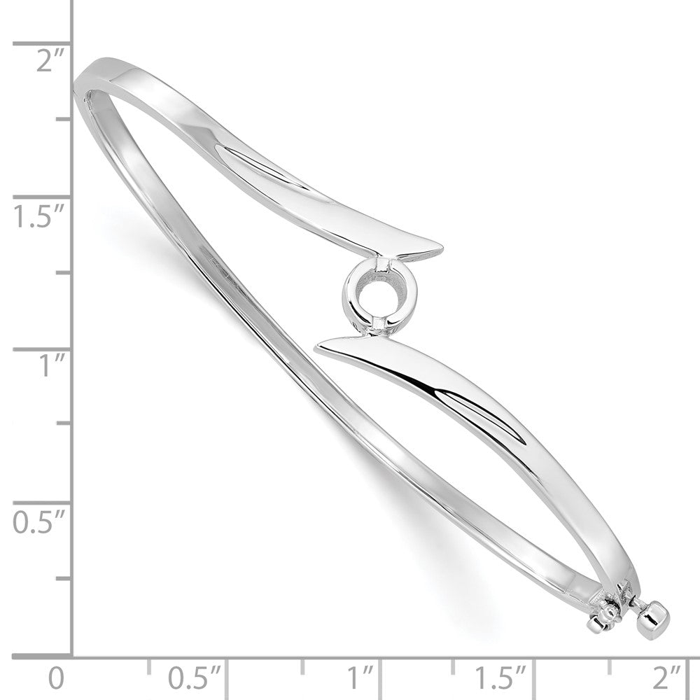 14k White Gold Hinged Bangle Bracelet Mounting