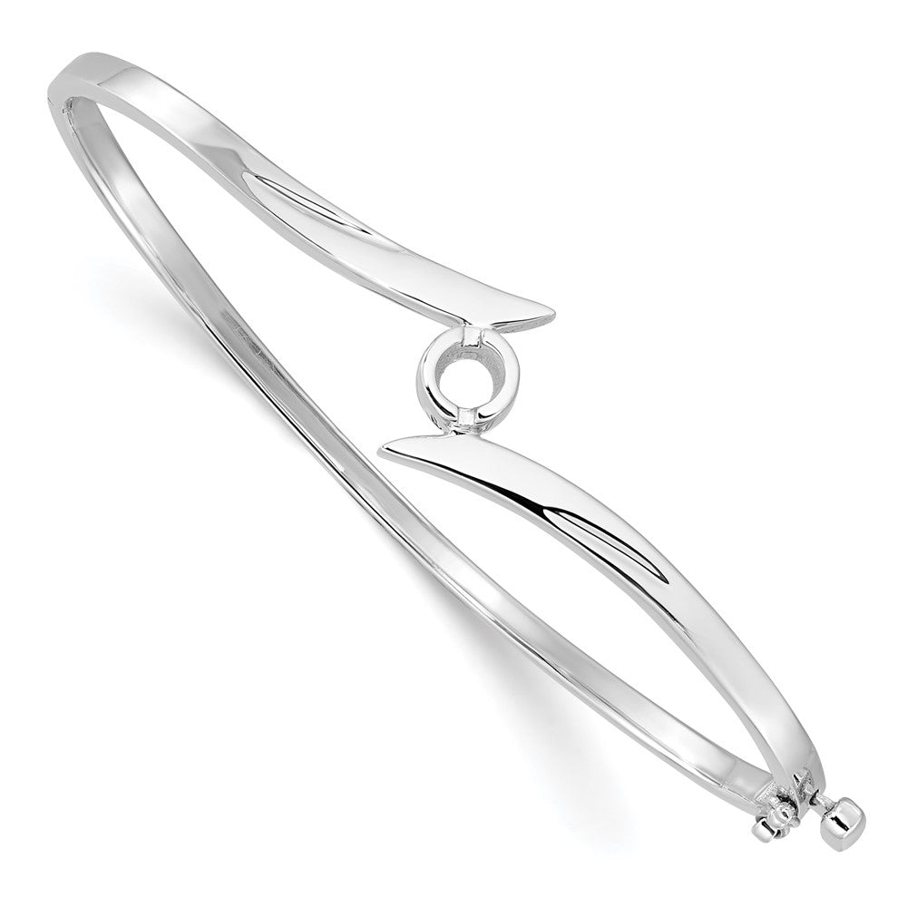14k White Gold Hinged Bangle Bracelet Mounting