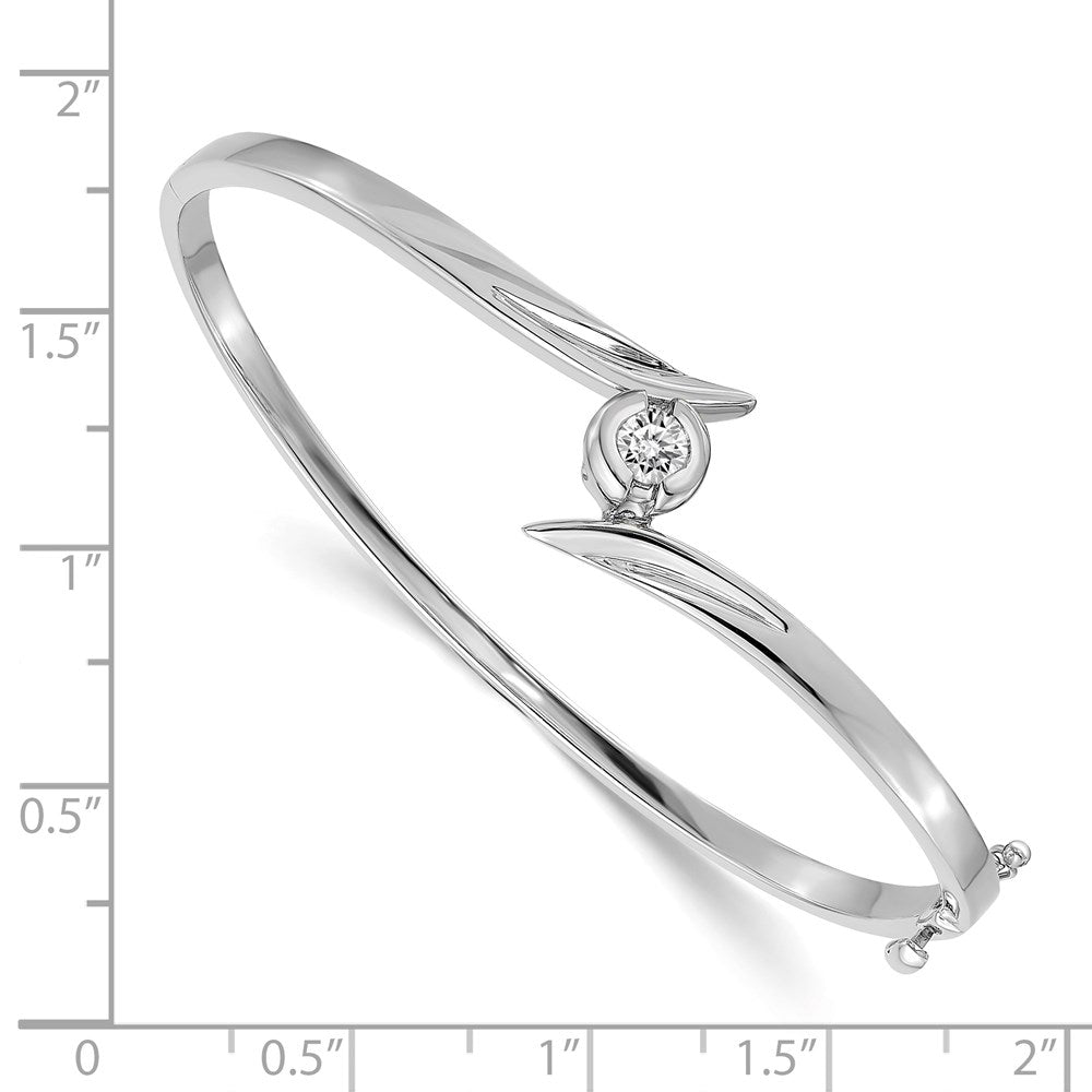 14k White Gold VS Hinged Bangle