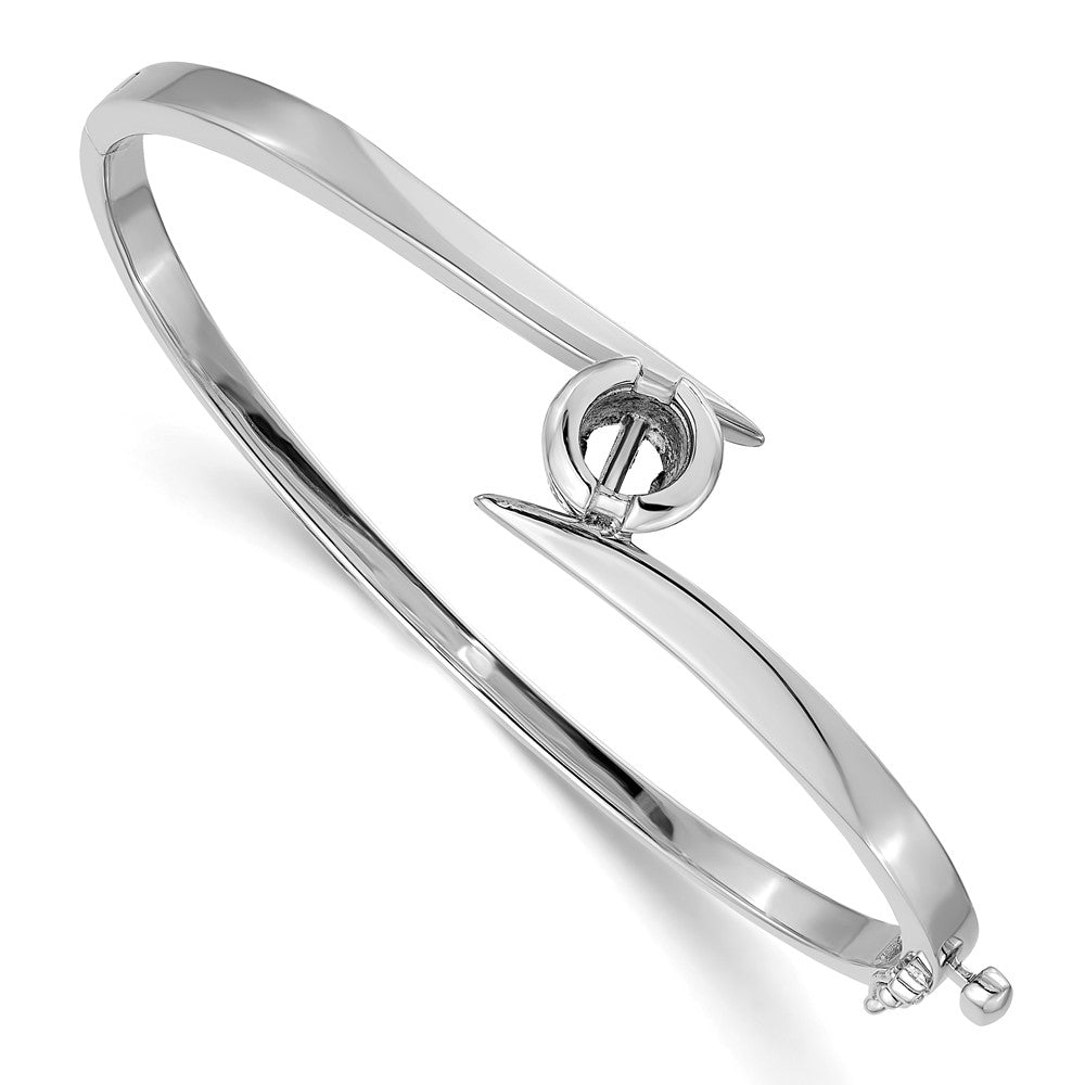 14k White Gold Hinged Bangle Bracelet Mounting