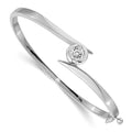 14k White Gold Hinged Bangle Bracelet Mounting