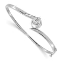 14k White Gold Hinged Bangle Bracelet Mounting