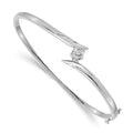 14k White Gold VS Diamond Hinged Bangle
