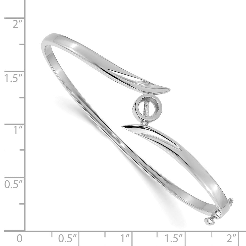 14k White Gold Hinged Bangle Bracelet Mounting