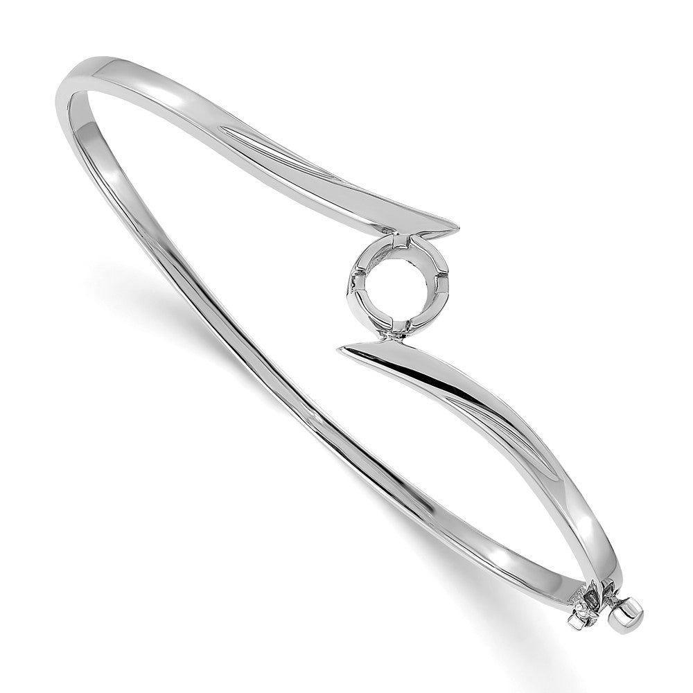 14k White Gold Hinged Bangle Bracelet Mounting