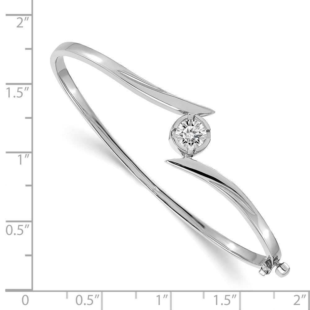 14k White Gold Hinged Bangle Bracelet Mounting