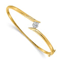 14k Two-tone AA Diamond Hinged Bangle
