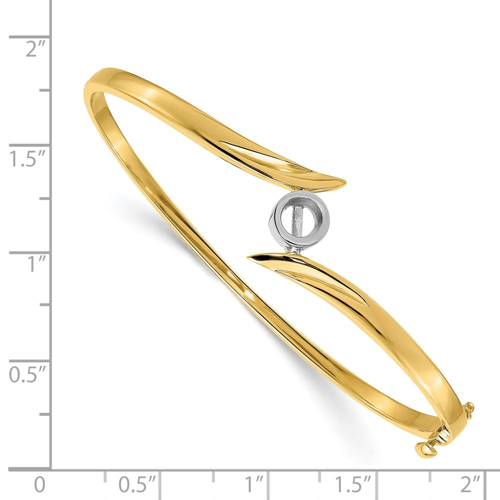 14k Two-tone Hinged Bangle Bracelet Mounting