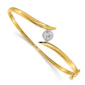 14k Two-tone VS Diamond Hinged Bangle