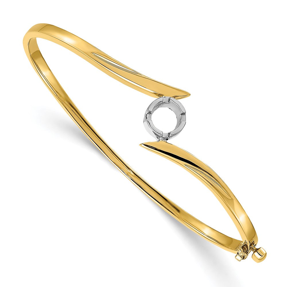 14k Two-tone Hinged Bangle Bracelet Mounting