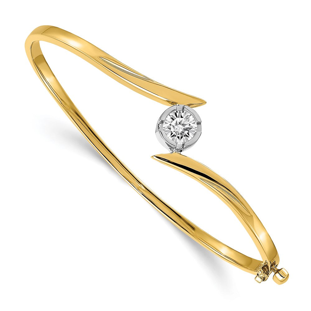 14k Two-tone Hinged Bangle Bracelet Mounting