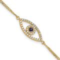 14k A Diamond/Sapphire Evil Eye w/ 1in Ext.Bracelet