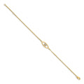 14k AAA Diamond Evil Eye 2 Strand w/1in Ext. Bracelet