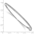 14k White Gold AAA Diamond Hinged Bangle