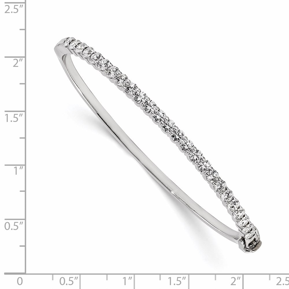 14k White Gold Holds 27 2.2mm .97ct Hinged Bangle Mounting