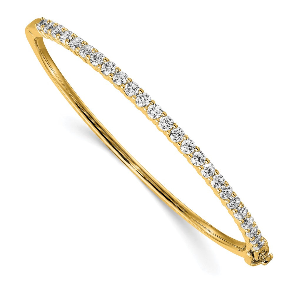 14k AA Diamond Hinged Bangle