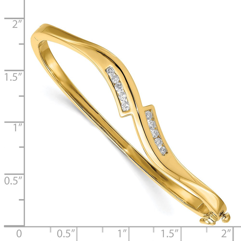 14k A Diamond Hinged Bangle