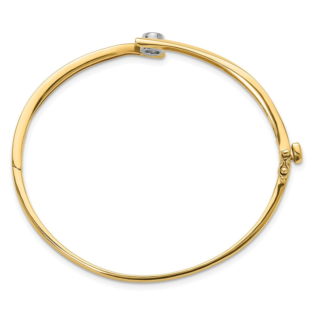 14k Two-tone Hinged Bangle Bracelet Mounting