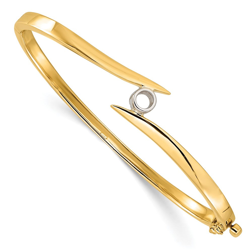 14k Two-tone Hinged Bangle Bracelet Mounting