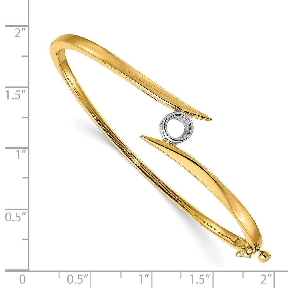 14k Two-tone Hinged Bangle Bracelet Mounting