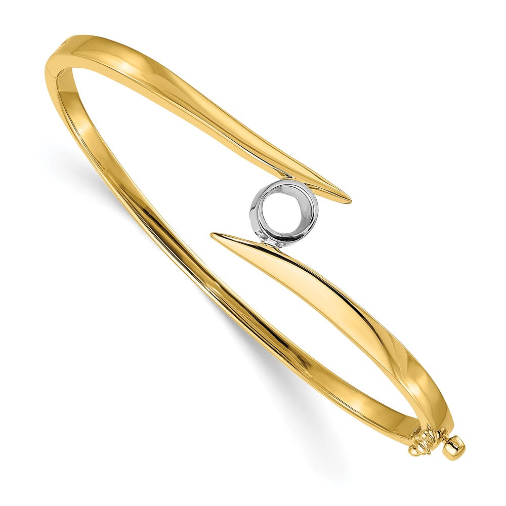14k Two-tone Hinged Bangle Bracelet Mounting
