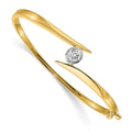14k Two-tone Hinged Bangle Bracelet Mounting