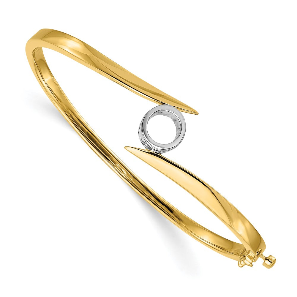 14k Two-tone Hinged Bangle Bracelet Mounting