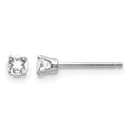 14k White Gold 3mm White Topaz Stud Earrings