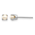 14k White Gold 3.5mm FW Cultured Pearl Stud Earrings