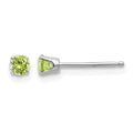 14k White Gold 3mm Peridot Stud Earrings