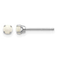 14k White Gold 3mm Opal Stud Earrings
