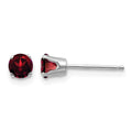 14k White Gold 4mm Garnet Stud Earrings