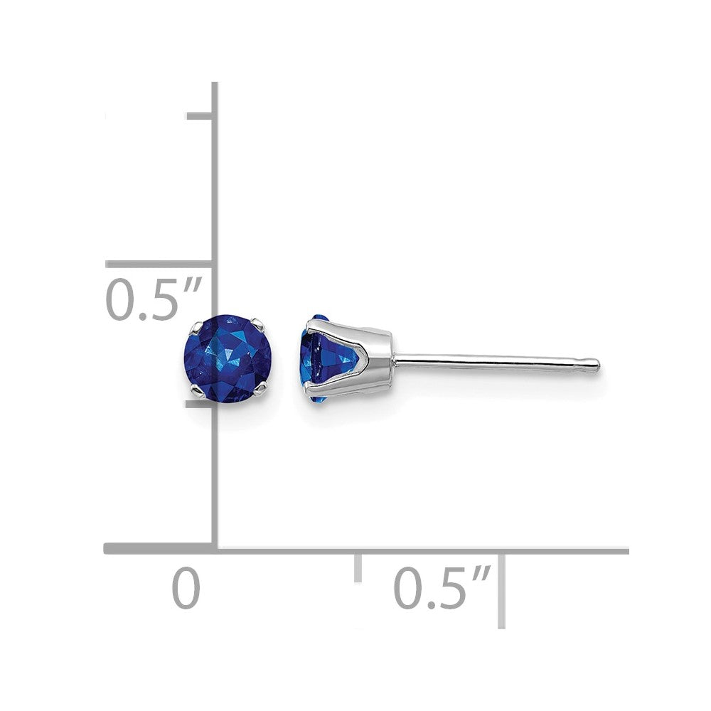 14k White Gold 4mm Sapphire Stud Earrings