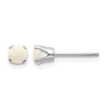 14k White Gold 4mm Opal Stud Earrings