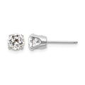 14k White Gold 5mm White Topaz Stud Earrings