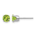 14k White Gold 5mm Peridot Stud Earrings