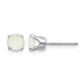 14k White Gold 5mm Opal Stud Earrings