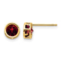 14k 5mm Bezel Garnet Stud Earrings