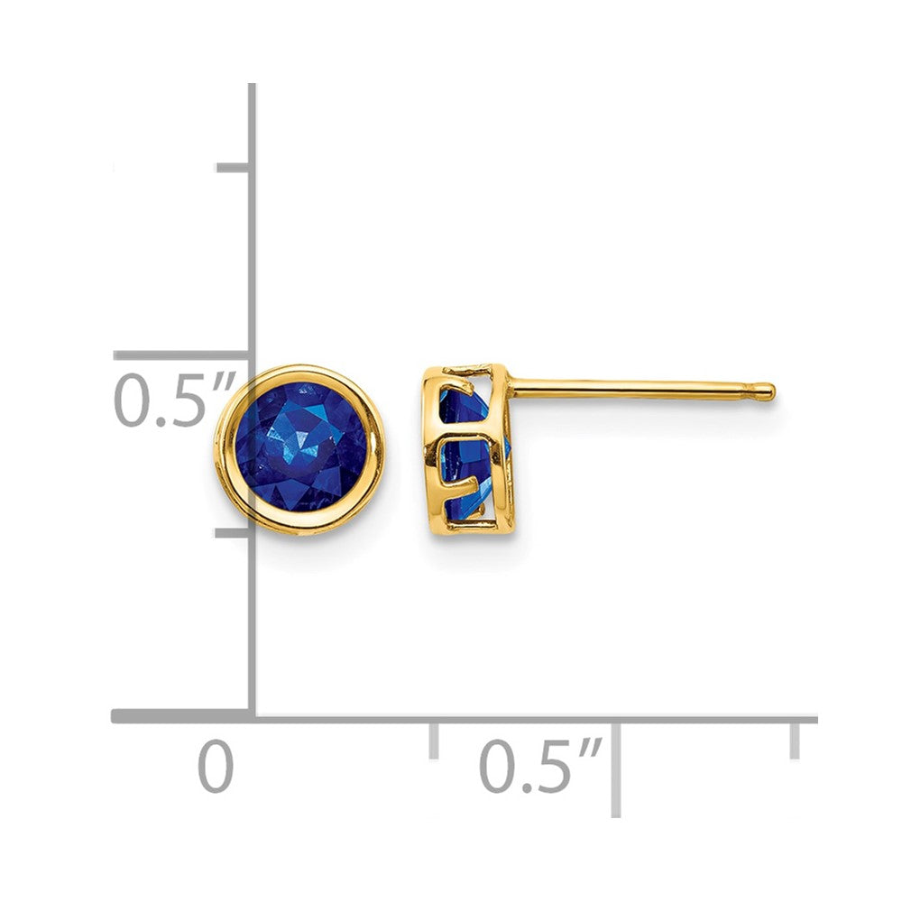14k 5mm Bezel Sapphire Stud Earrings