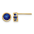 14k 5mm Bezel Sapphire Stud Earrings