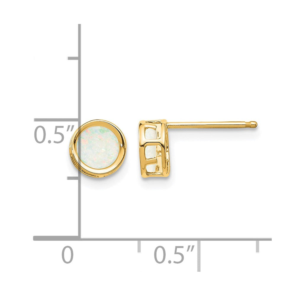 14k 5mm Bezel Opal Stud Earrings