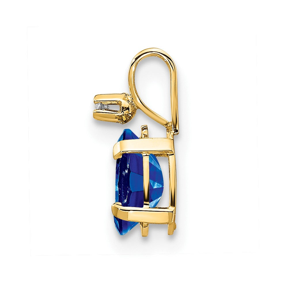 14k Diamond & Sapphire Birthstone Pendant