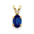 14k Diamond & Sapphire Birthstone Pendant