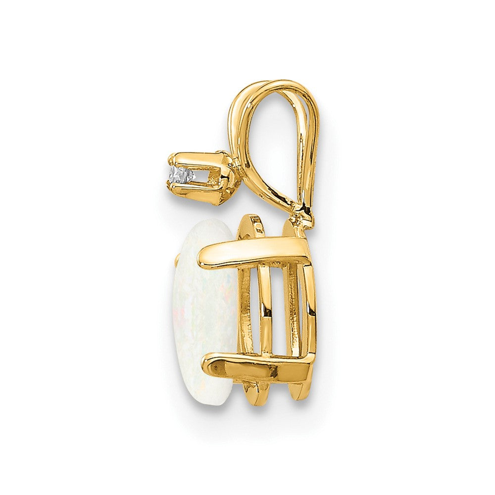 14k Diamond & Opal Birthstone Pendant