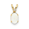 14k Diamond & Opal Birthstone Pendant