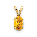 14k Diamond & Citrine Birthstone Pendant