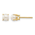 14k 4.5mm Round June/FW Cultured Pearl Post Earrings