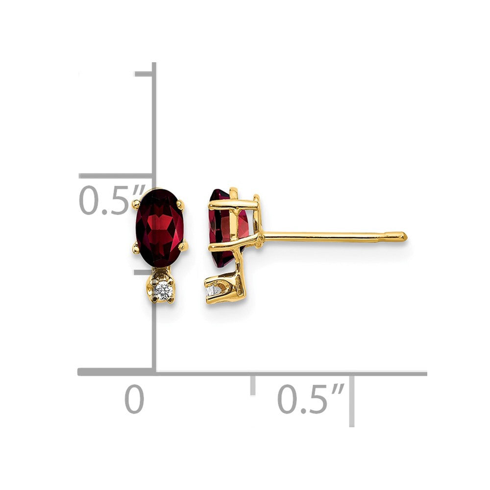 14k Diamond & Garnet Birthstone Earrings