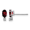 14K White Gold Diamond and Garnet Birthstone Earrings