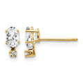14k Diamond & White Topaz Birthstone Earrings